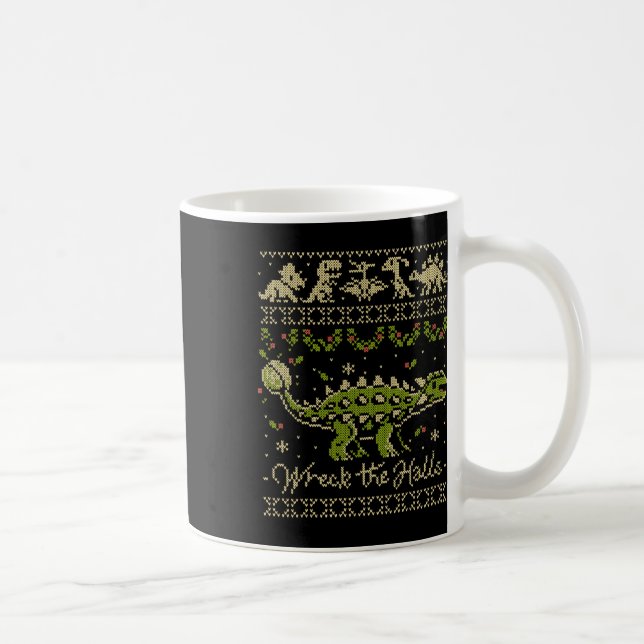 Ankylosaurus Dinosaur Christmas Sweater  Kaffemugg (Höger)
