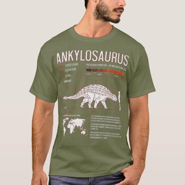 Ankylosaurus Dinosaur Facts Paleontolog Nerd T Shirt (Framsida)