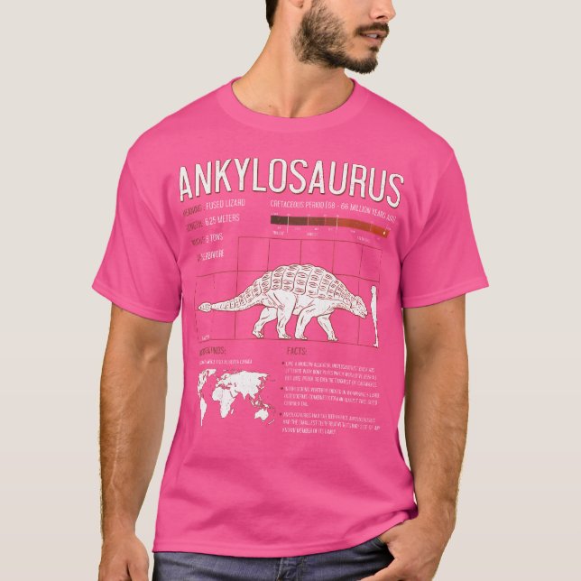 Ankylosaurus Dinosaur Facts T Shirt Manar Womens K (Framsida)