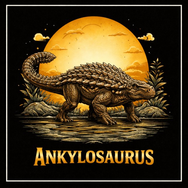 Ankylosaurus Dinosaur Forntida Måne T Shirt (Skapare uppladdad)