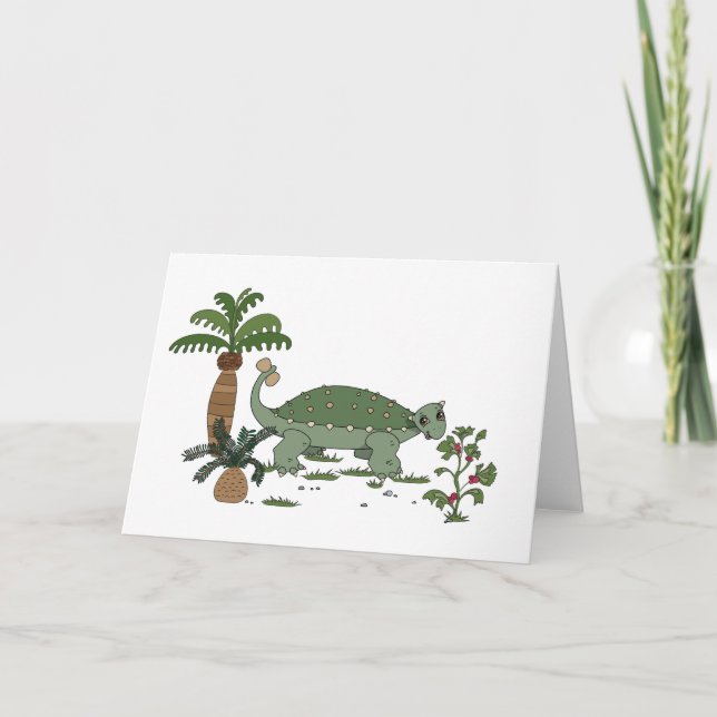 Ankylosaurus Dinosaur Helgkort (Framsida)