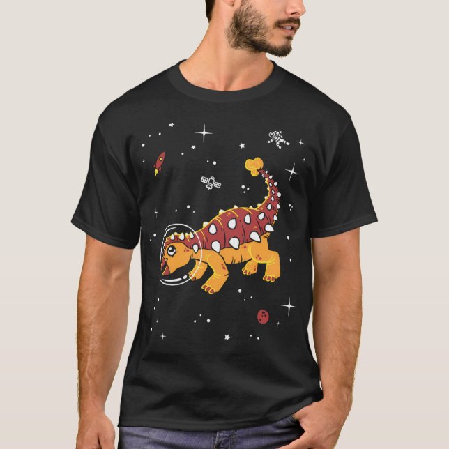 Ankylosaurus in Space - Coola Dinosaur Tee (Framsida)