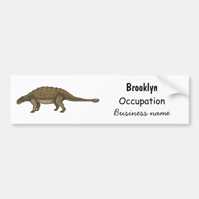 Ankylosaurus tecknad illustration bildekal (Framsidan)