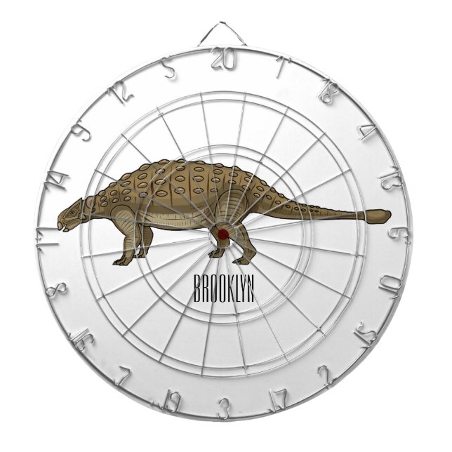 Ankylosaurus tecknad illustration darttavla (Framsidan)