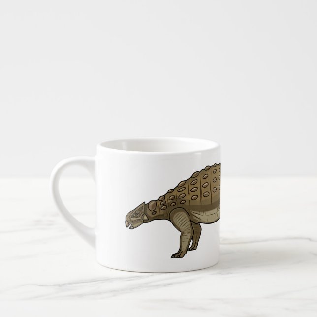 Ankylosaurus tecknad illustration espressomugg (Vänster)