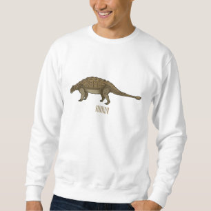 Ankylosaurus tecknad illustration lång ärmad tröja