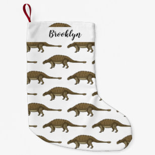 Ankylosaurus tecknad illustration liten julstrumpa