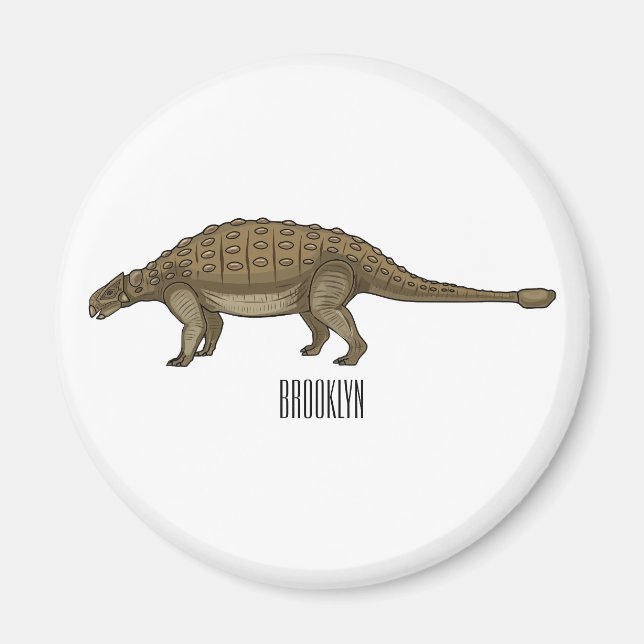 Ankylosaurus tecknad illustration magnet (Framsidan)