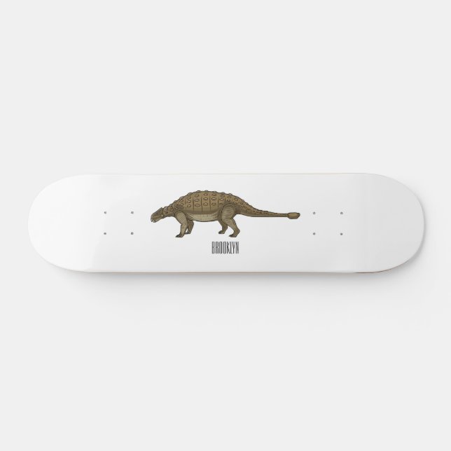 Ankylosaurus tecknad illustration mini skateboard bräda 18,5 cm (Horz)