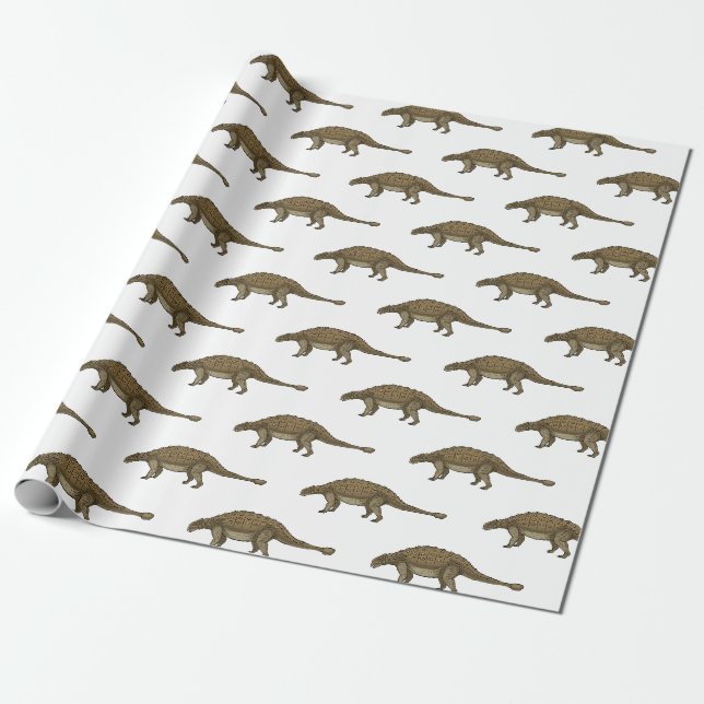 Ankylosaurus tecknad illustration presentpapper (Utrullad)