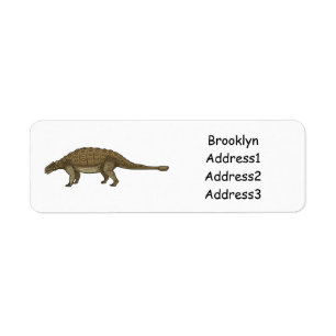 Ankylosaurus tecknad illustration returadress etikett