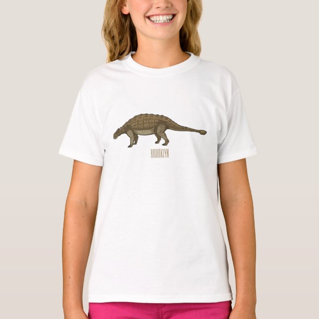 Ankylosaurus tecknad illustration t shirt (Framsida)