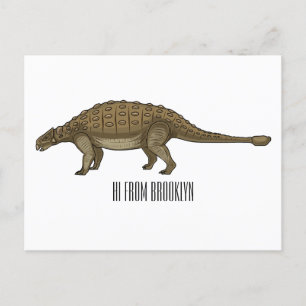 Ankylosaurus tecknad illustration vykort