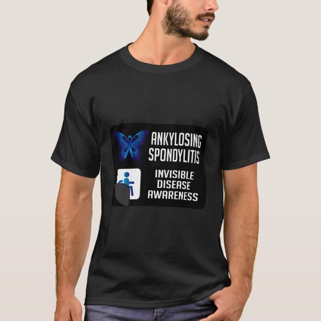 Ankylosing Spondylitis Butterfly Arthritis Warrior T Shirt (Framsida)