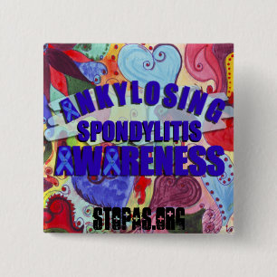 Ankylosing Spondylitis medvetenhet Sq LoveButton Knapp