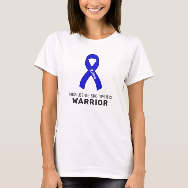 Ankylosing Spondylitis Ribbon White T-Shirt (Framsida)