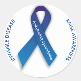 Ankylosing Spondylitis ROUND Sticker Awareness Runt Klistermärke