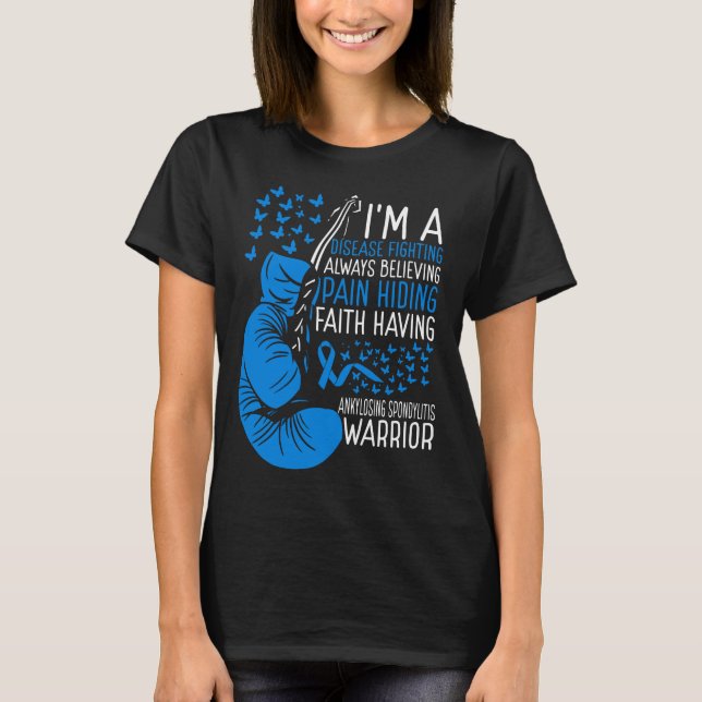 Ankylosing Spondylitis Warrior Awareness Ribbon T Shirt (Framsida)