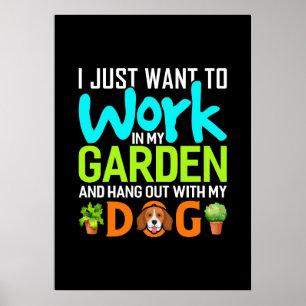 Anläggning Älskare i min trädgård med min Hund Poster