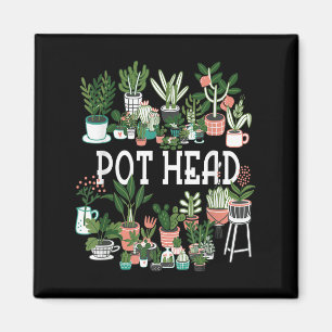 Anläggning Älskare och trädgårdsmästare_ Pot huvud Magnet