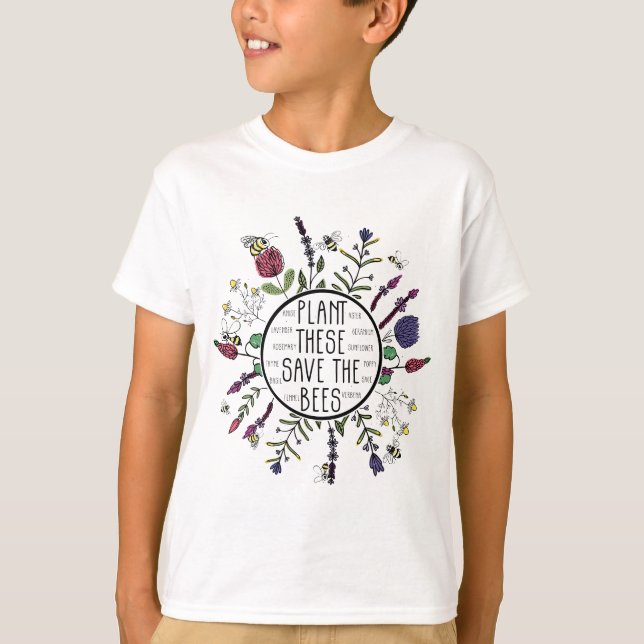 Anläggning av denna Spara Bes botaniska blommor Äl T Shirt (Framsida)