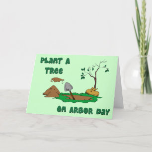 Anläggning av ett träd-kort på Arbor Day Kort