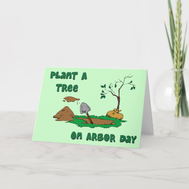 Anläggning av ett träd-kort på Arbor Day Kort (Framsida)