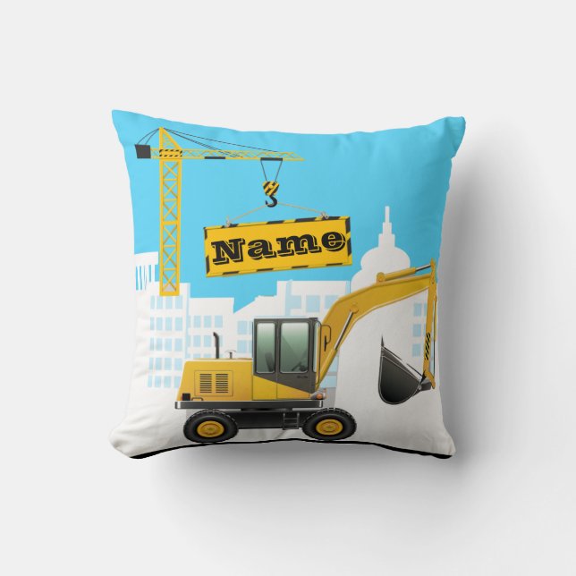 Anläggning av grävmaskiner i Dekorativ kudde (Framsida)