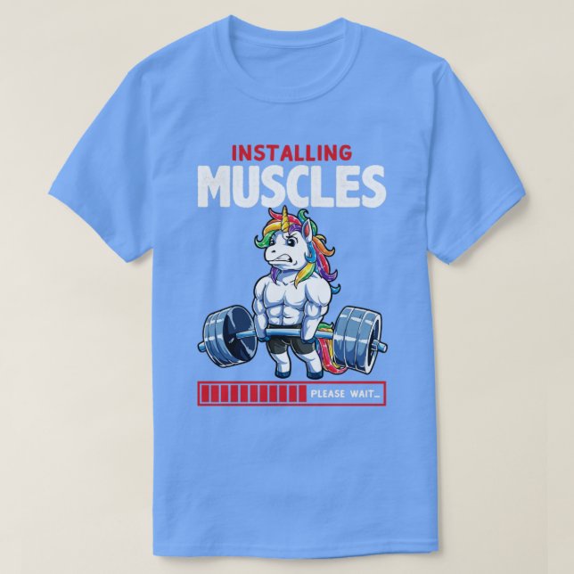Anläggning av muskler Deadlfit Unicorn Gym T Shirt (Design framsida)