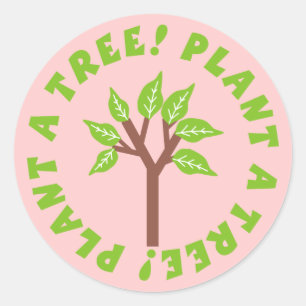 Anläggning av Träd Stickers Runt Klistermärke