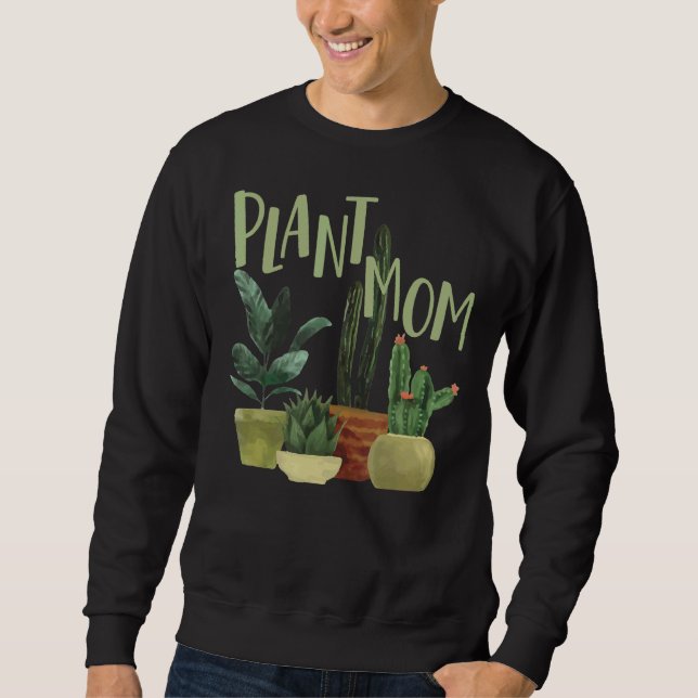 Anläggning Mamma växter Mamma Cactus Succulent Lång Ärmad Tröja (Framsida)
