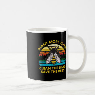 Anläggning mer Träd Rengör havets Spara Bina Eart Kaffemugg