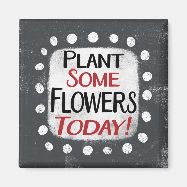 Anläggning några blommor idag Kylmagnet Magnet (Framsidan)