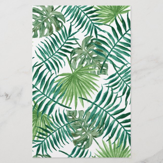 Anläggning Tropical Botanical Handflatan Löv Brevpapper (Framsida)