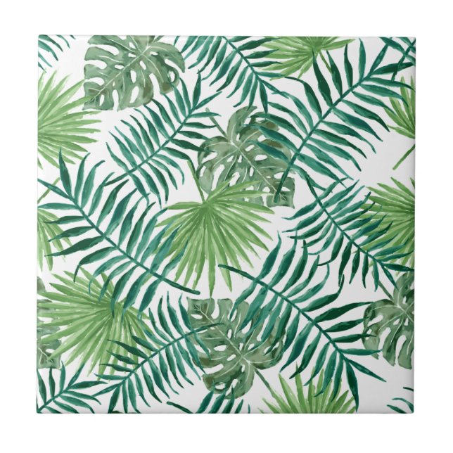 Anläggning Tropical Botanical Handflatan Löv Kakelplatta (Framsidan)