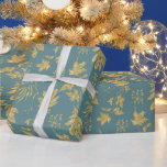 Anläggningar och Löv för dammsug Grönt och Guld Fä Presentpapper<br><div class="desc">Ett vackert presentbyte i Dusty Grönt med färgad,  löv och bär från Guld</div>