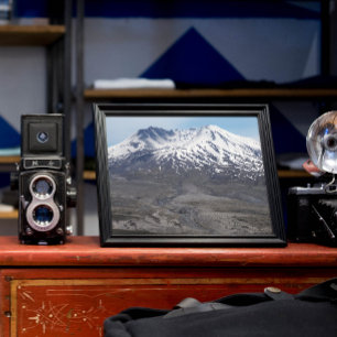 Anläggningen St Helens Volcano i snö täckt Fototryck
