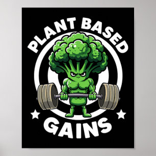 Anläggningsbaserat Gains Vegan Idrottsman Vegan Gy Poster