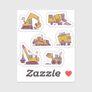 Anläggningsplats för Roligt av barn och Fordon Klistermärken