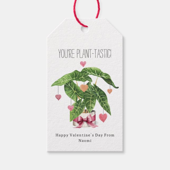 Anläggningstastisk Houseplant Pun Valentine Presentetikett (Framsidan)