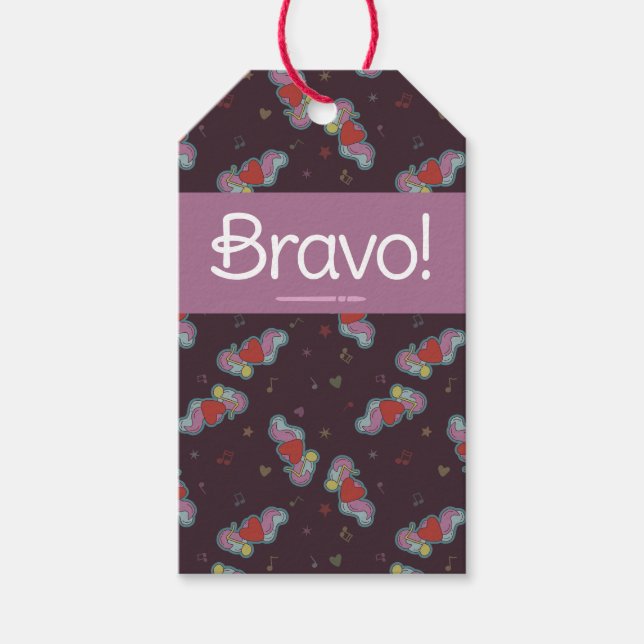 Anm.: Doodles for Music Teacher Rosa kärlek Presentetikett (Framsidan)