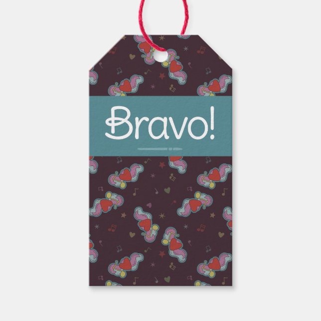 Anm.: Doodles for Music Teacher Teal Presentetikett (Framsidan)