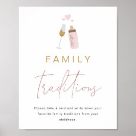 Anm. Rosa Poppin' Flaskor Family Traditions Sign Poster