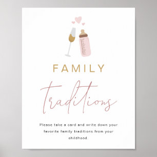 Anm. Rosa Poppin' Flaskor Family Traditions Sign Poster