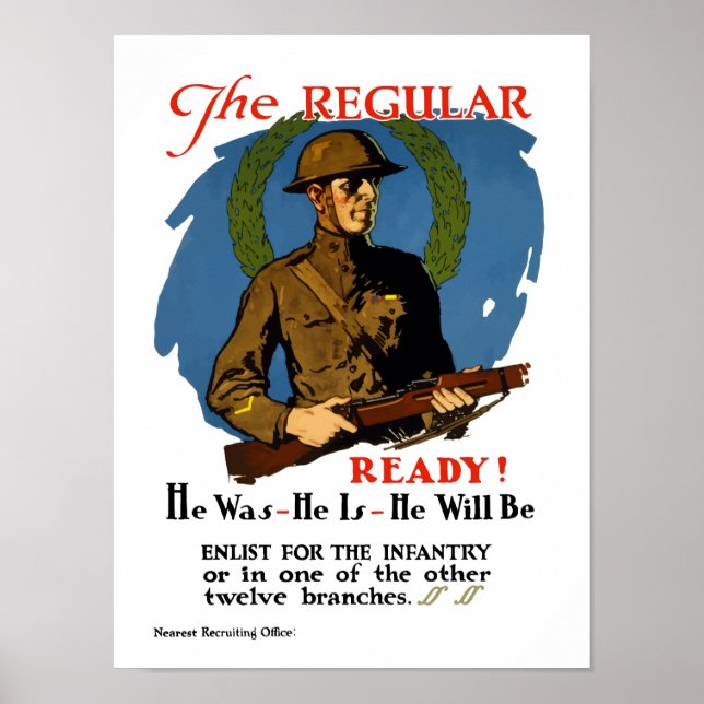 Anmäl dig till infanteriet - WWI Poster (Framsidan)