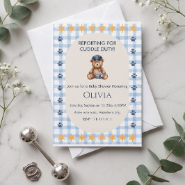 Anmälan för kuddplikts polis baby shower inbjudningar