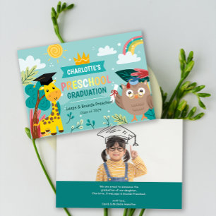 Anmälan från Animal Kid Preschool Photo Studenten Inbjudningar