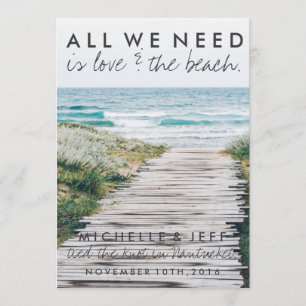 Anmälan från Nantucket Beach Elope Bröllop Inbjudningar