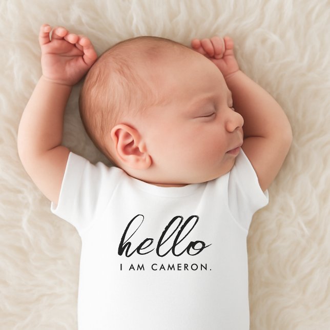 Anmälan om ankomst till nyfödd bebis Hej Namn T Shirt (Skapare uppladdad)