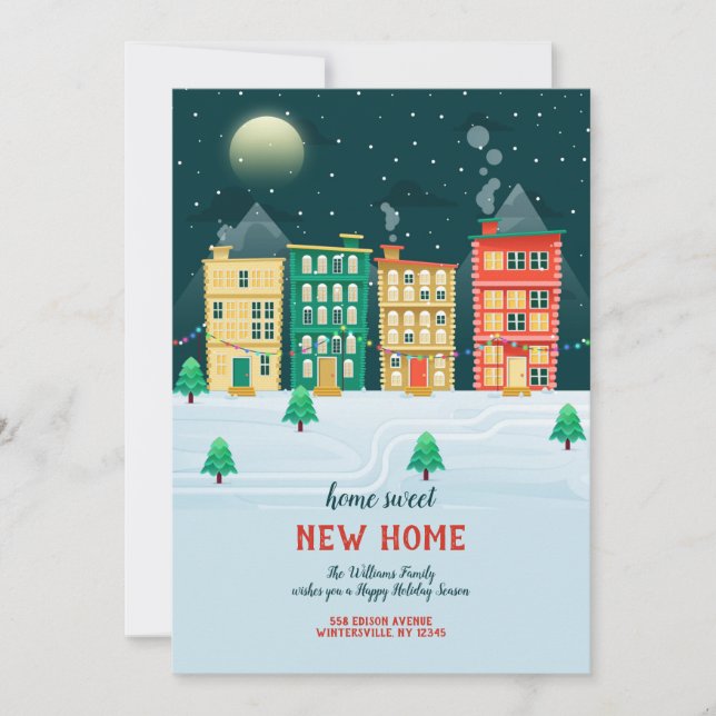 Anmälan om Helgdag Flytta i städer Julkort (Framsida)